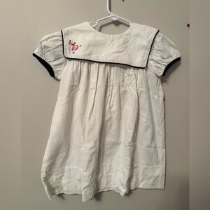 Lullaby Set Christmas White Dress with Black Trim